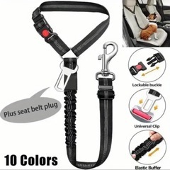 新品未使用✨️赤色 ペット用 2in1シートベルト 伸縮式 首輪対応の画像