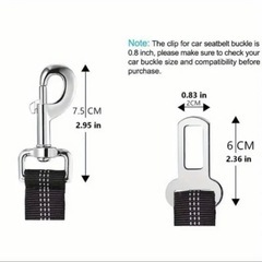 新品未使用✨️赤色 ペット用 2in1シートベルト 伸縮式 首輪対応の画像
