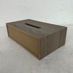 【ジモティ限定特価】 テッシュケース 木目調 ブラウンカラー 木製 おしゃれ Y1095の画像