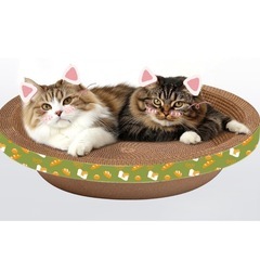 【未使用】猫用　爪研ぎ　両面ダンボール　ベッドにもなる円形　ペット用品
