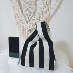 ★美品★未使用★ストライプ ハンドバッグ 