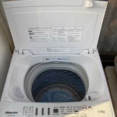 中古洗濯機　Hisense HW-G45E4KW
