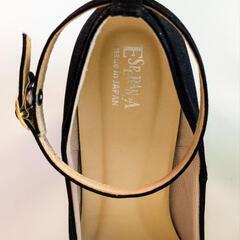 黒 ESPERANZA エスペランサ 3WAYチャンキーヒールパンプス 高ヒールの画像