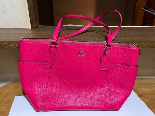 coach トートバッグ　ペブルドレザー　ピンク