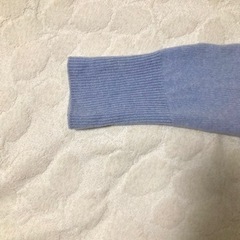 ブルー系 タートルネック 長袖セーター:フリーサイズ:ウール100%:日本製:ニット:セーターの画像