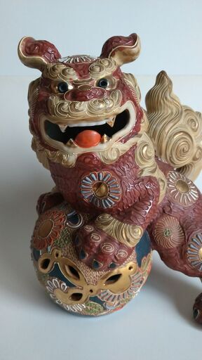 九谷焼の唐獅子　置物