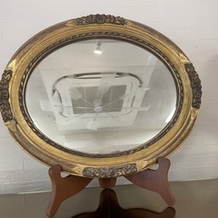 アンティーク鏡 スタンド付き 
