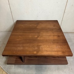 【698】ダークブラウン センターテーブル オープンシェルフ付き