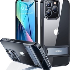 TRRAS iPhone 14/13用 スタンド付きクリアケース の画像