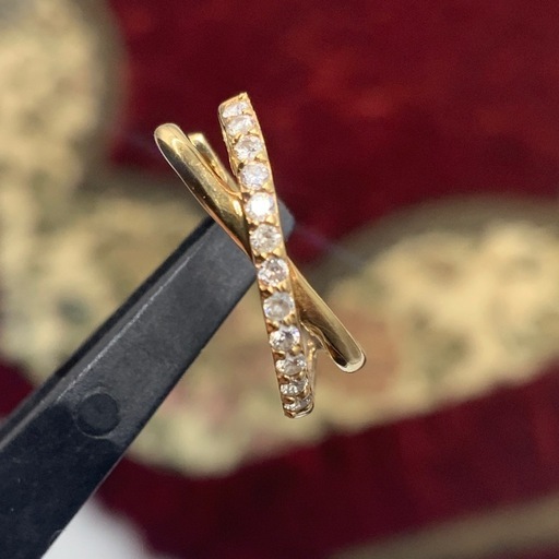 K18 ダイヤ　フープピアス　2.8g 両耳