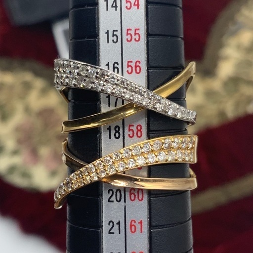 K18 pt900 ダイヤモンド　リング　8.3g 約18号　0.89ct