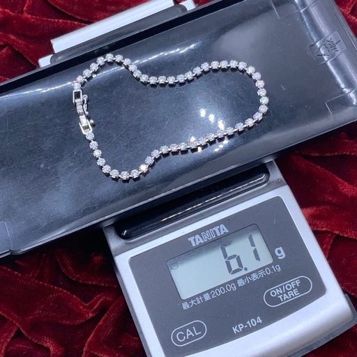 Pt850 テニスブレスレット　2ct 6.1g 約18cm