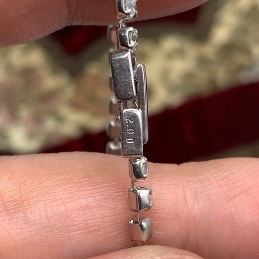 Pt850 テニスブレスレット　2ct 6.1g 約18cm
