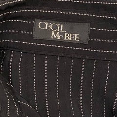 CECIL McBEE 7分丈シャツ レディース サイズM 長袖シャツ ストライプシャツ クール セシルマクビー 109 ワイシャツの画像
