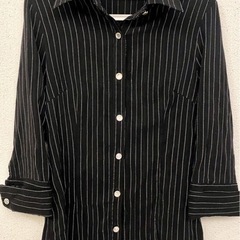 CECIL McBEE 7分丈シャツ レディース サイズM 長袖シャツ ストライプシャツ クール セシルマクビー 109 ワイシャツの画像