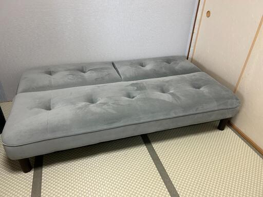 【美品】ニトリ(今日中の引き取り限定) 背もたれが別々に動くソファベッド(XL02 GY)