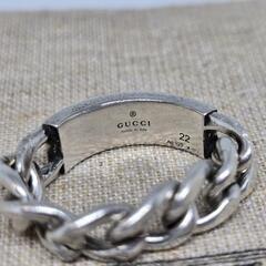 【超レア廃盤品】GUCCI エナメル ロゴ チェーン リングの画像