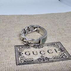 【超レア廃盤品】GUCCI エナメル ロゴ チェーン リングの画像