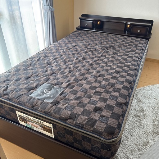 あいこ】Serta セミダブル スプリングマットレス ベッドフレーム 楽天