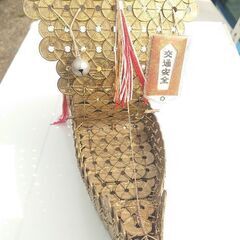 ５円玉のオブジェ 置き物『大漁船』😃５円玉がなんと400個前後あるか！◐サイズ３０✕２５✕１５の画像