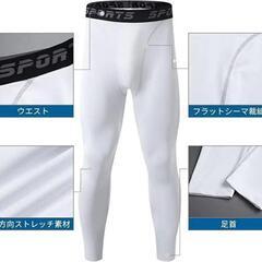 コンプレッションタイツ メンズ ロングスパッツ 前開き/前閉じ スポーツタイツの画像