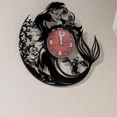 掛け時計 ディズニー アリエル 切り絵時計