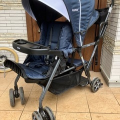 カトージ 二人乗りベビーカー 二人でゴー（ネイビー）の画像