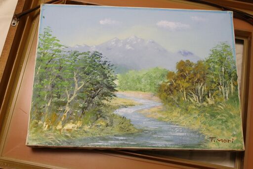 森武 （もりたけし） ☆「飛騨」 ☆油絵 Ｆ４ 　☆額縁サイズは、４１×５１×５