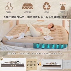 売り尽くしSALE！早い者勝ち⭐︎他のフリマサイト3カ所にも掲載中！ラスト一点。新品未使用　エアーベッド エアーマット 電動ポンプ内蔵 耐荷重300kg 枕付き シングルの画像
