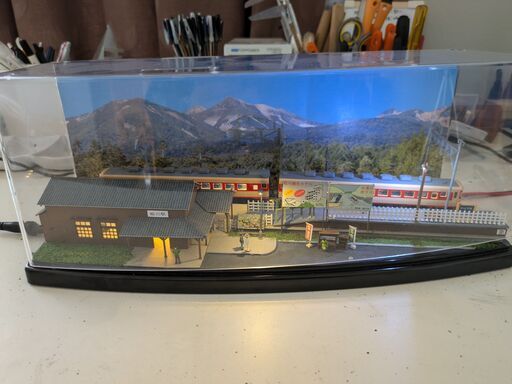 Nゲージ ワンカットジオラマ　展示用ケース　駅舎