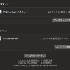 iMac（24インチ,M1,2021）256GB/8GB〈MJV93J/A〉⑤の画像