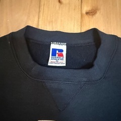 80-90s RUSSELL usa製 スウェットシャツ 3段ロゴ BLK XLの画像
