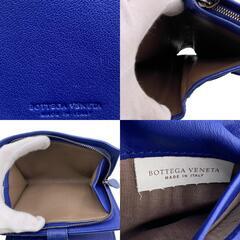 ボッテガヴェネタ BOTTEGAVENETA 二つ折り財布 イントレチャート コンパクトウォレット ブルー