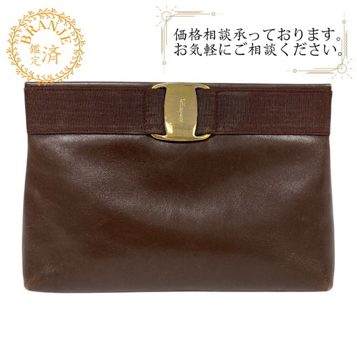 サルヴァトーレフェラガモ Salvatore Ferragamo ショルダーバッグ ヴァラ ブラウン