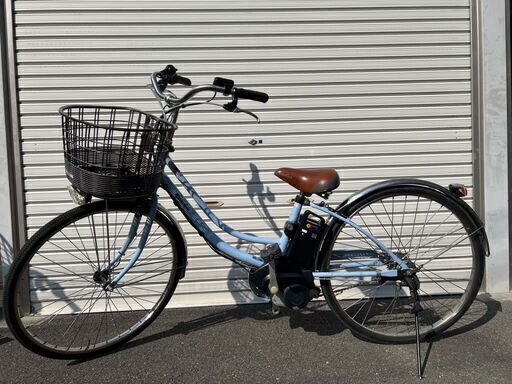 No706　大型バッテリー電動アシスト自転車　返金保証付き　26インチ　パナソニック　 ティモ・W　2017年型　ブルー　大型バッテリー16Ah（ロングモード60km以上）レンタサイクル店で使用していた自転車。メンテナンス済み。タイヤ、チューブ1年以内に交換、9分山。　返金保証付き　車体番号-77C3300