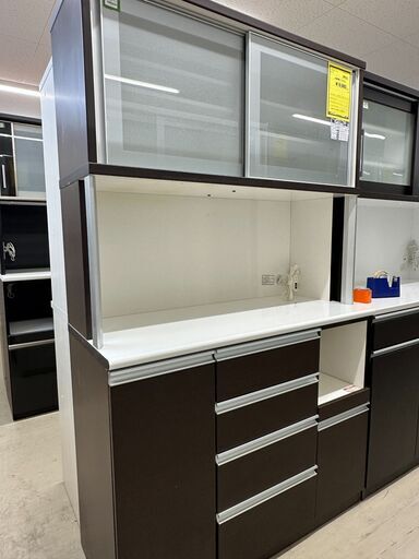 【ジモティ来店特価!!】食器棚　ダークブラウン　J-250337