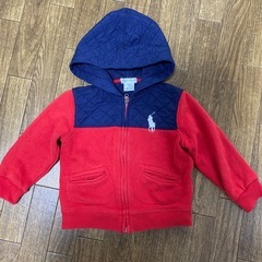 Ralph Lauren フード付きパーカー 24M 赤/ネイビー