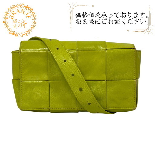 ボッテガヴェネタ BOTTEGAVENETA ボディバッグ マキシイントレチャート カセット イエロー