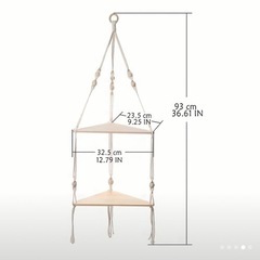 コーナー木製壁掛け装飾フローティングシェルフの画像