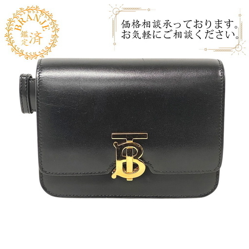 トーマスバーバリー THOMAS BURBERRY ボディバッグ TBロゴ ブラック