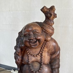 木彫 布袋尊 置物 彫刻の画像