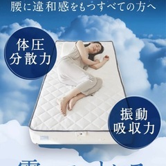 【雲のやすらぎマットレス】シングルサイズマットレス(ベッドフレーム付)の画像