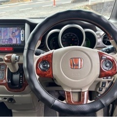 H26年式 ホンダ NBOX＋ Gターボ★総額22万円★ローダウン 社外アルミ 内装良好！純正ナビ TV BT音楽 両側パワスラ パドルシフト 修復歴なし！お早めに(TT)ツートンカラー♪の画像