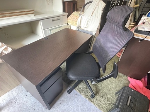 【リサイクルサービス八光】幅119㎝　ニトリ　デスクセット(トリプロ 119 DBR)