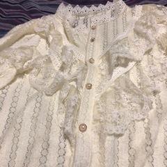 白レース春ブラウス一回着用
