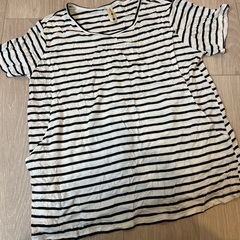 【ほぼ未使用】犬印本舗　マタニティ　授乳　トップス　半袖　ボーダー