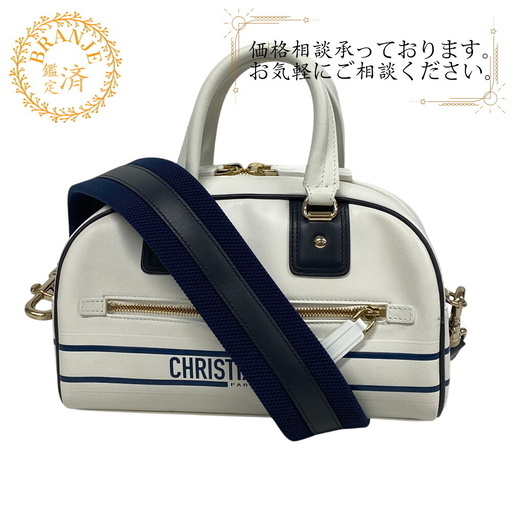 クリスチャンディオール Christian Dior ハンドバッグ ヴァイブ ボウリングバッグ 83-MA-0212X ホワイト