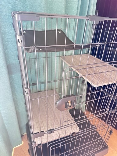 ハンモック付き　キャットケージ　猫ゲージ　アイリスオーヤマ