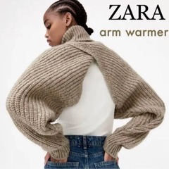 zara クロスニットアームウォーマー ニット ショート ショー...