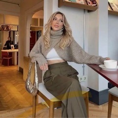 zara クロスニットアームウォーマー ニット ショート ショート丈 ベージュの画像